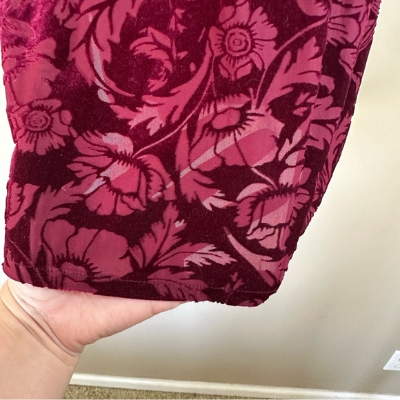 Velvet Burnout Sleep Dress Women M Burgundy Semi Sheer Fairy Grunge Sexy Comfort - Picture 6 of 8